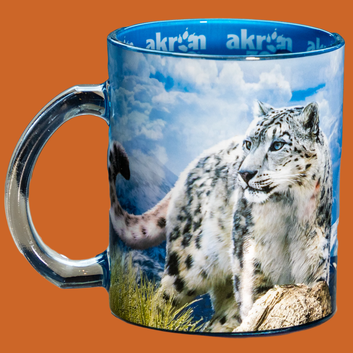 Snow Leopard Glass Mug