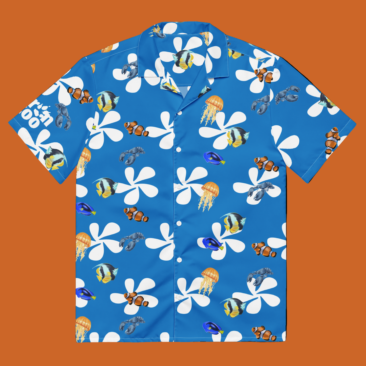 Aquatic Creatures Floral All Over Button Down