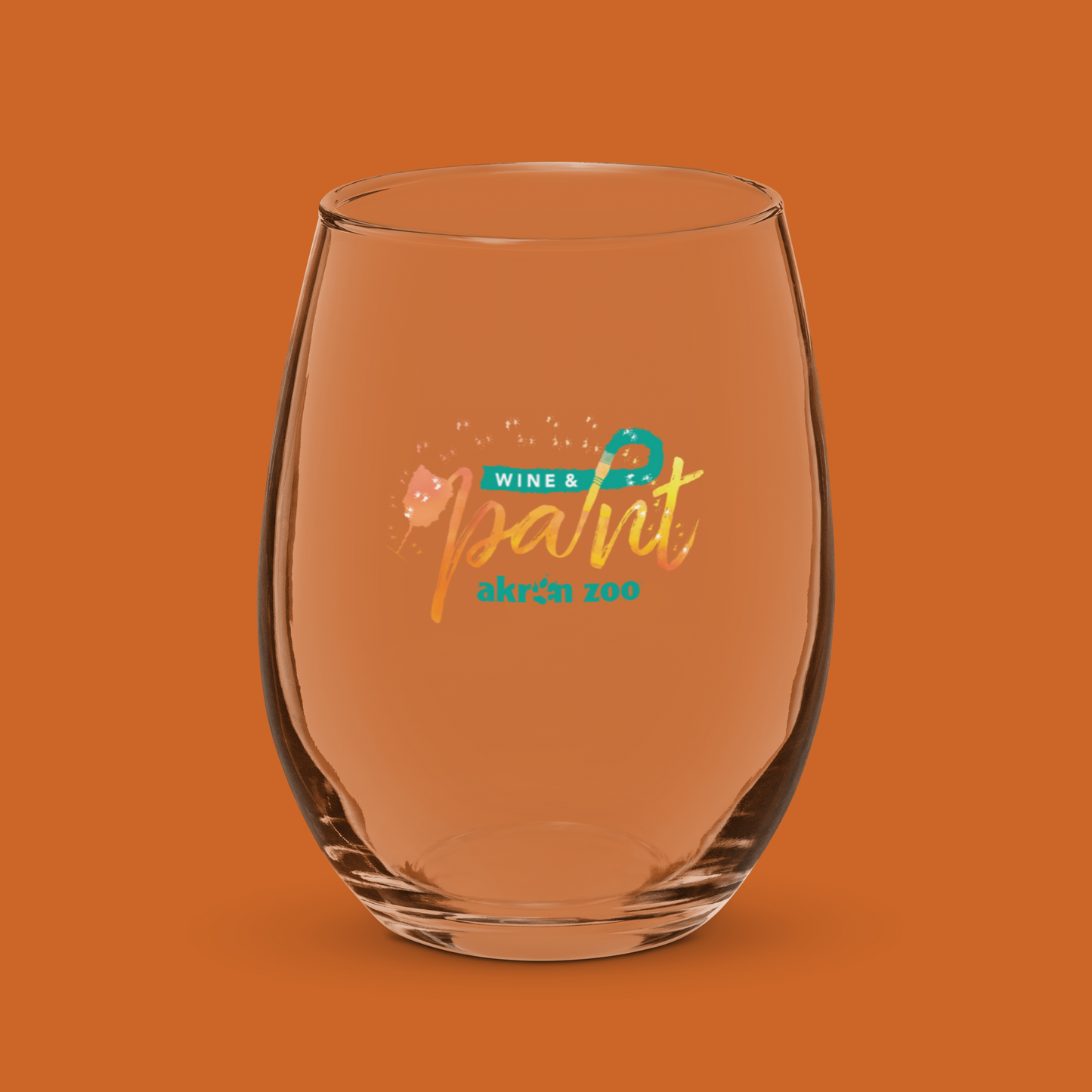 Wine and Paint - Stemless wine glass