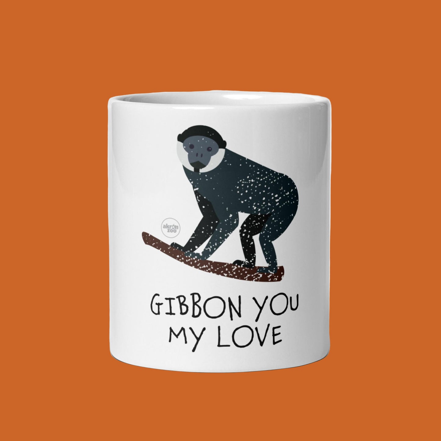 Gibbon You My Love - White glossy mug