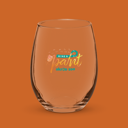 Wine and Paint  - Stemless wine glass