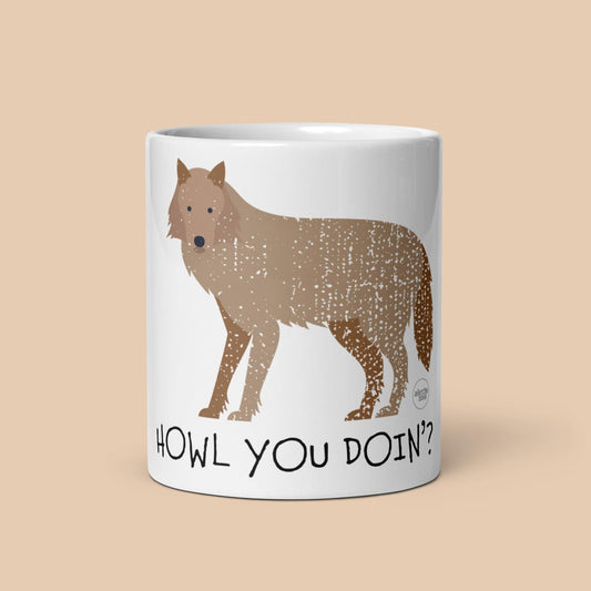 Simply Wild - Howl You Doin - White glossy mug