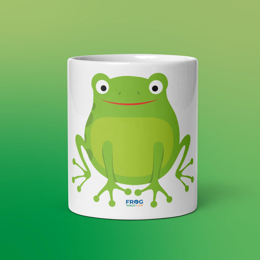 Big Happy Frog - zoo white mug