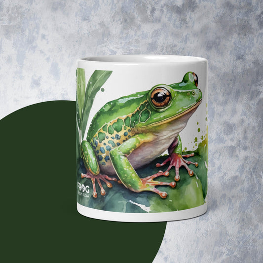 Colorful Frog - White glossy mug