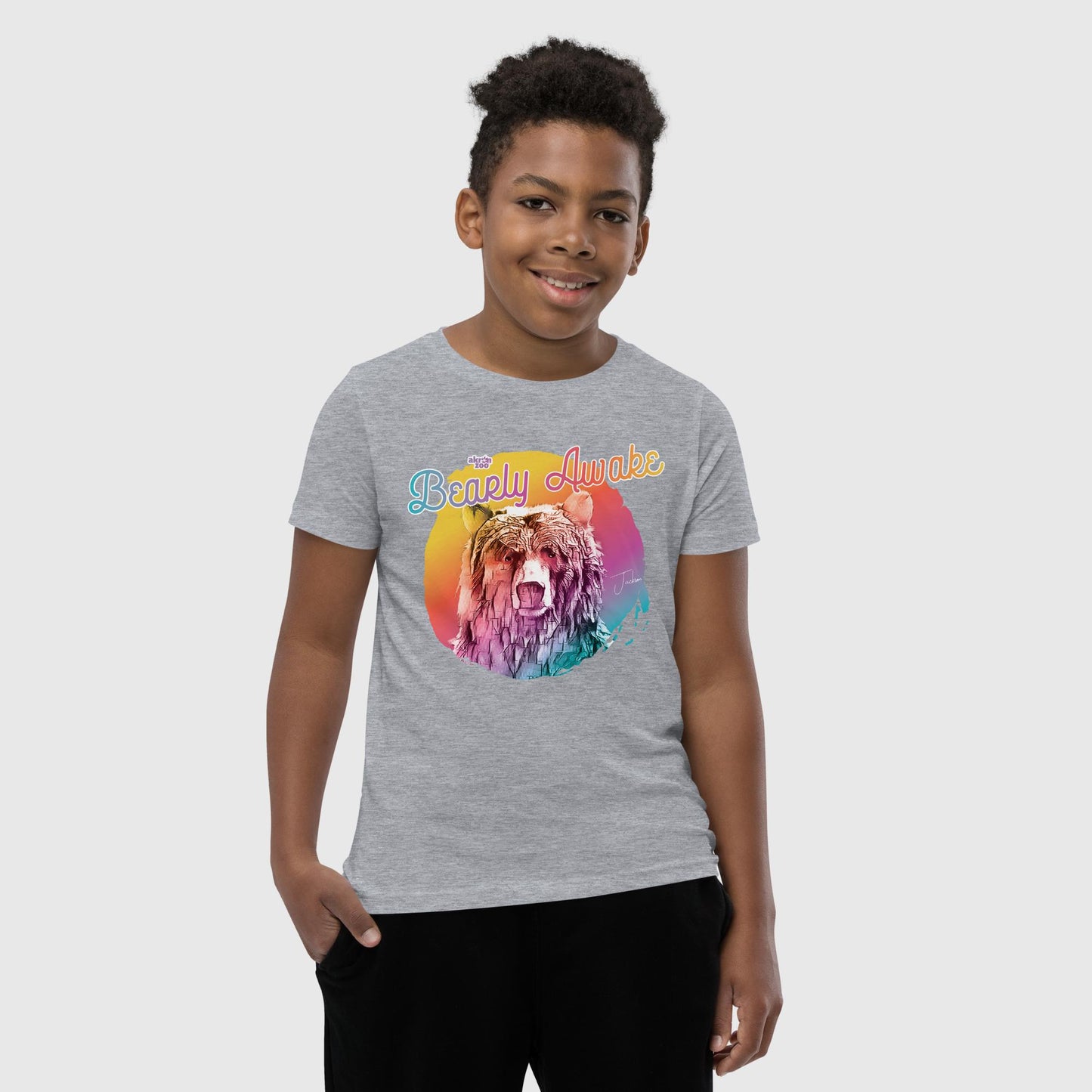 Summer Splash - Jackson the Grizzly Bear - Youth T-Shirt